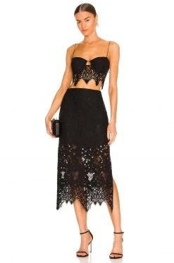 L'Academie Jasmine Lace Maxi Skirt In Black -L Academie Shop LCDE WQ114 V4