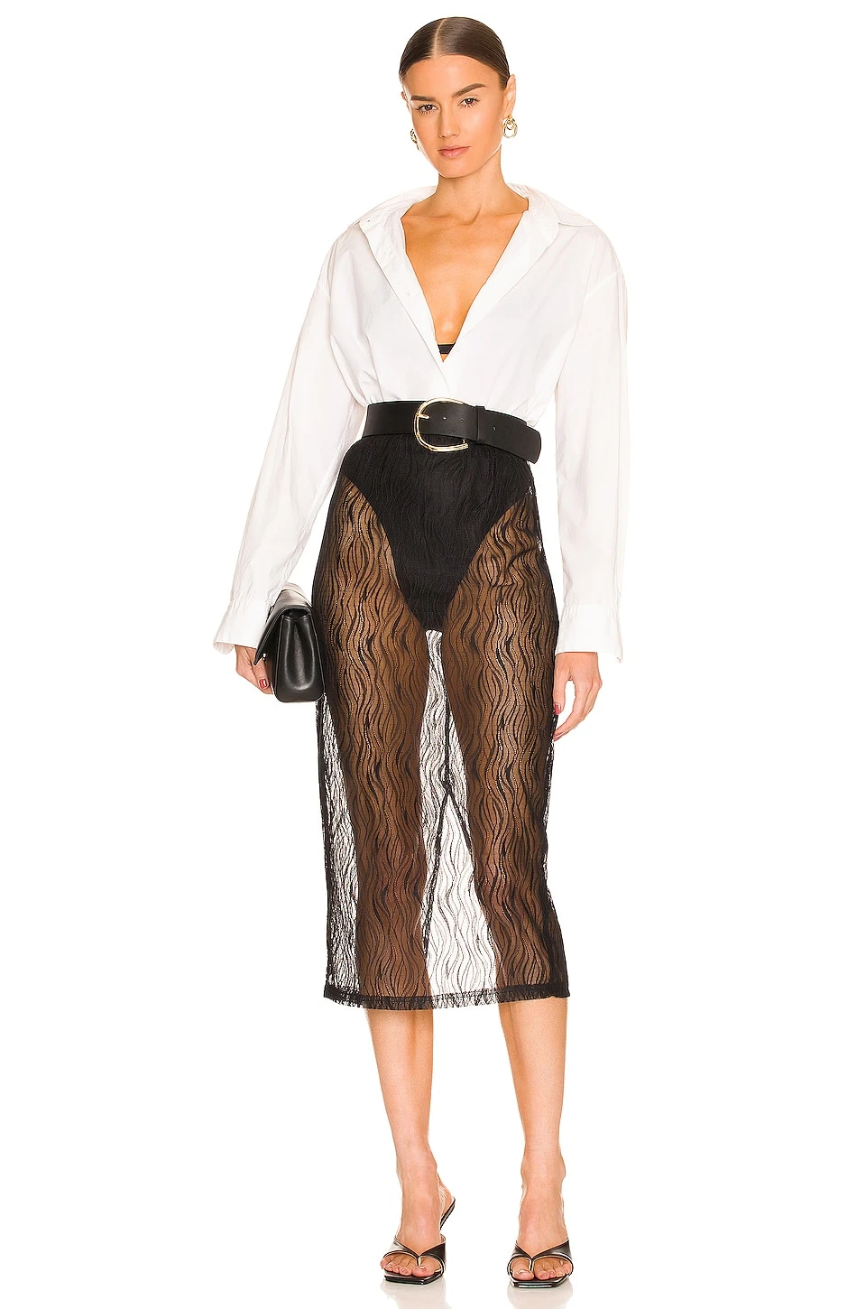 Elowen Midi Skirt in Black L'Academie Elowen Midi Skirt In Black -L Academie Shop LCDE WQ115 V4