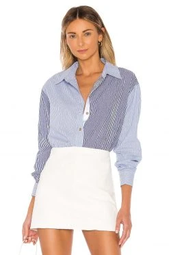 L'Academie The Blaise Top In Blue & White