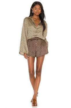 L'Academie Oversized Button Down In Tan Chain 3 L'Academie Oversized Button Down In Tan Chain -L Academie Shop LCDE WS670 V4