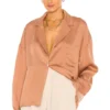L'Academie Ricky Blouse In Mocha Beige