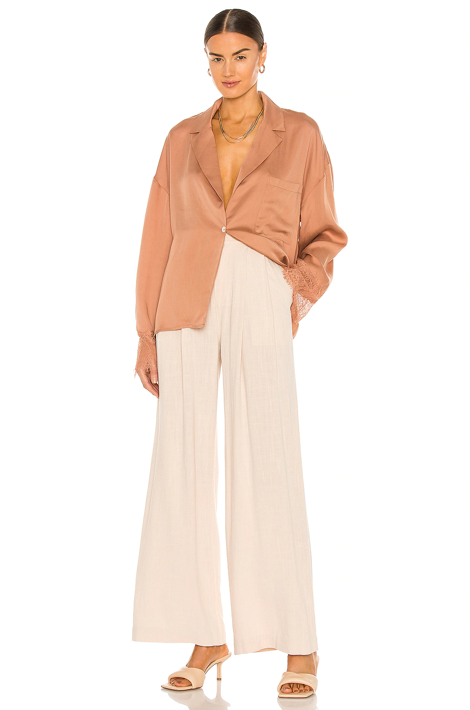 L'Academie Ricky Blouse In Mocha Beige 5 L'Academie Ricky Blouse In Mocha Beige - Image 5