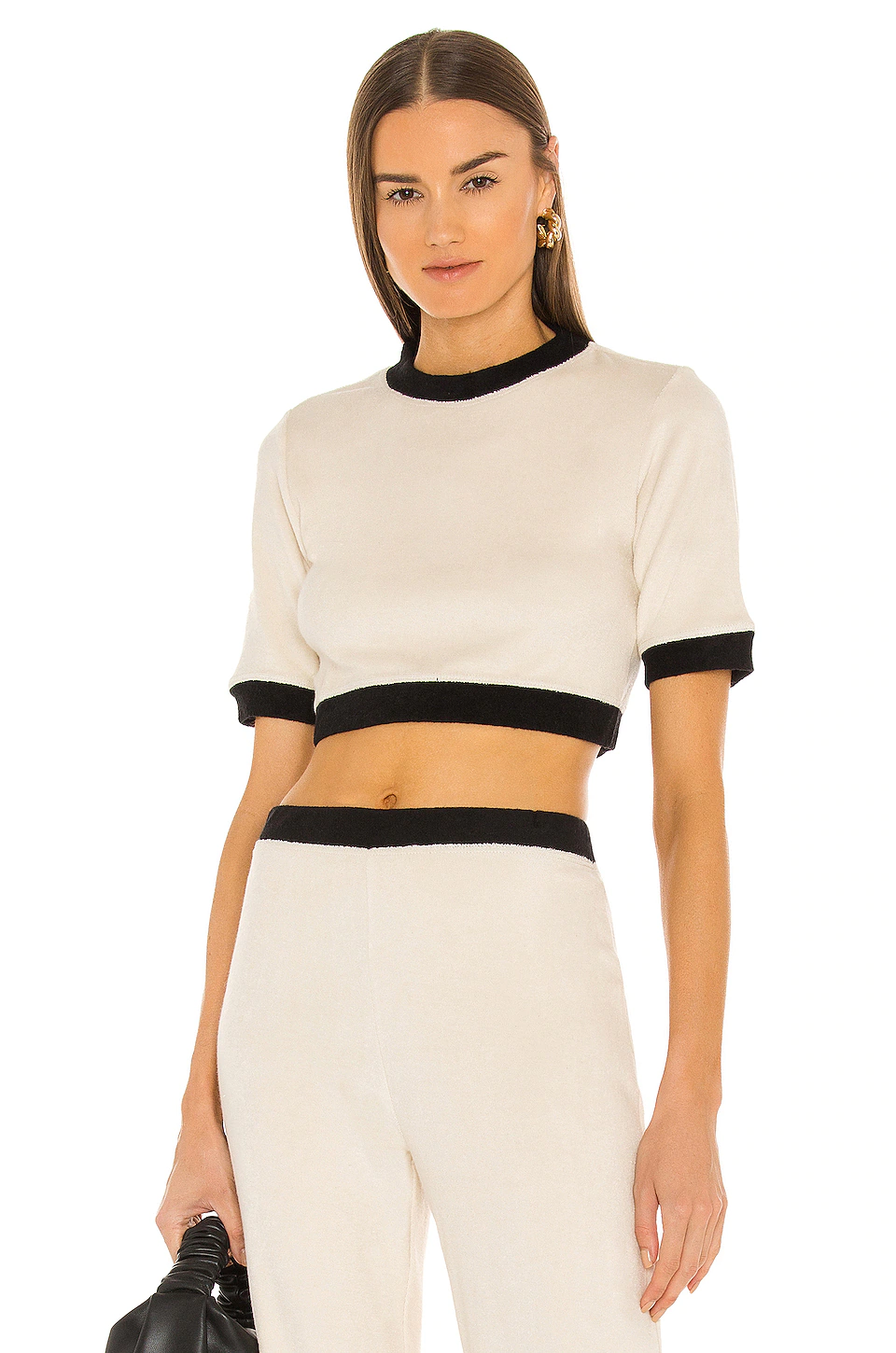 L'Academie Gina Crop Top In Beige & Black