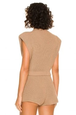 L'Academie Maja Sleeveless Sweater In Tan -L Academie Shop LCDE WS800 V3