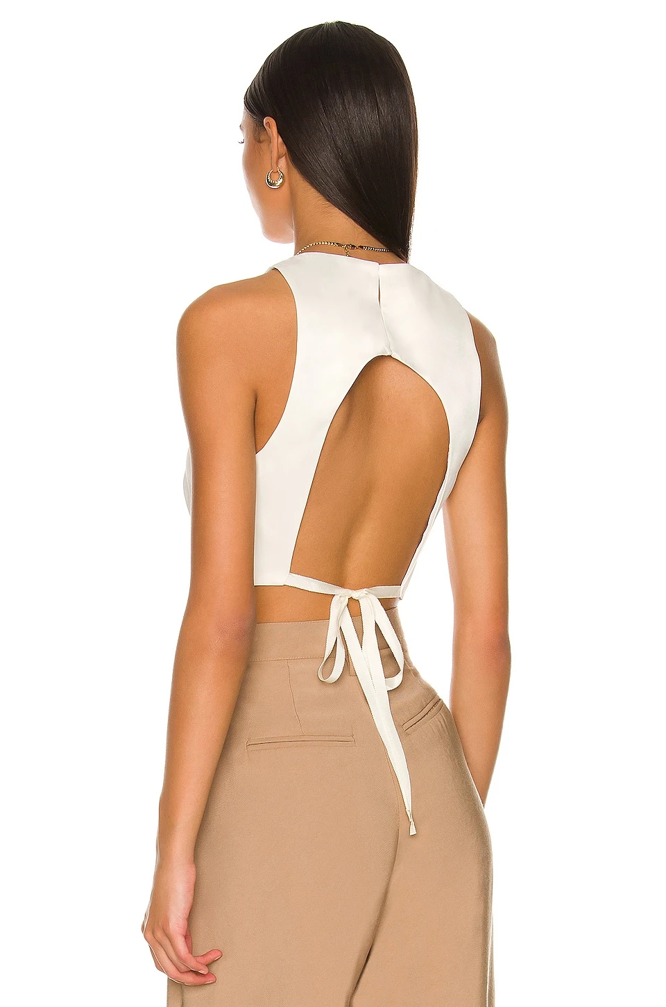 L'Academie Keely Tie Top In Ivory 4 L'Academie Keely Tie Top In Ivory - Image 4