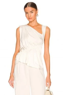 L'Academie Camellia Sleeveless Top In Bone White